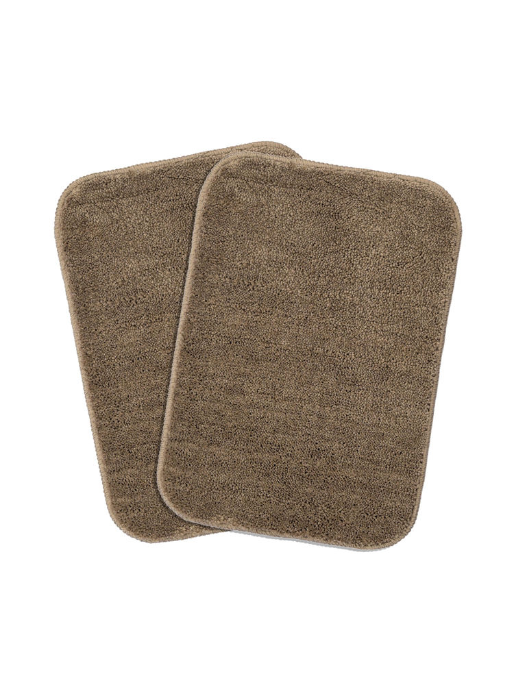 Saral Home Solid Soft Microfibe Antiskid Bath Mat Taupe (Pack of 2)-image-43