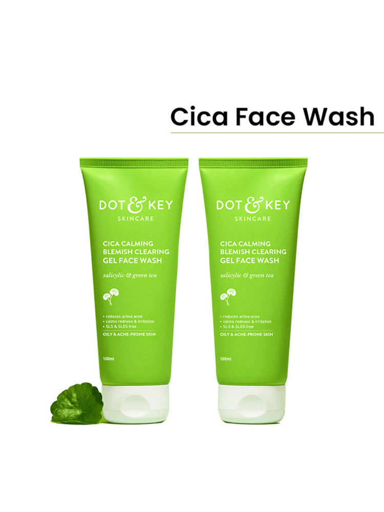 Dot & Key 2% Salicylic Cica Anti-Acne Face Wash (Pack Of 2) With Green Tea-Oil Control Pore Cleanser