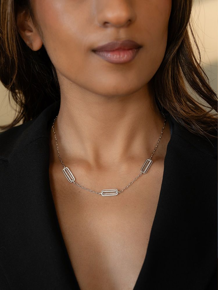 Shaya by CaratLane Women 925 Silver Pretty Thing Necklace-image-31