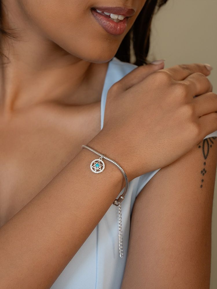 Shaya by CaratLane Women 925 Silver Starry Blue Stone Bracelet-image-23