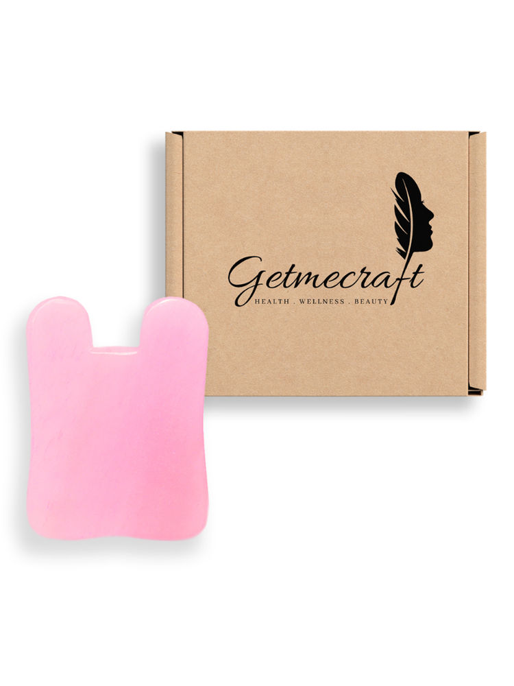 Getmecraft Rose Quartz Gua Sha Massage Tool (Rabbit Ear Shape)-image-2