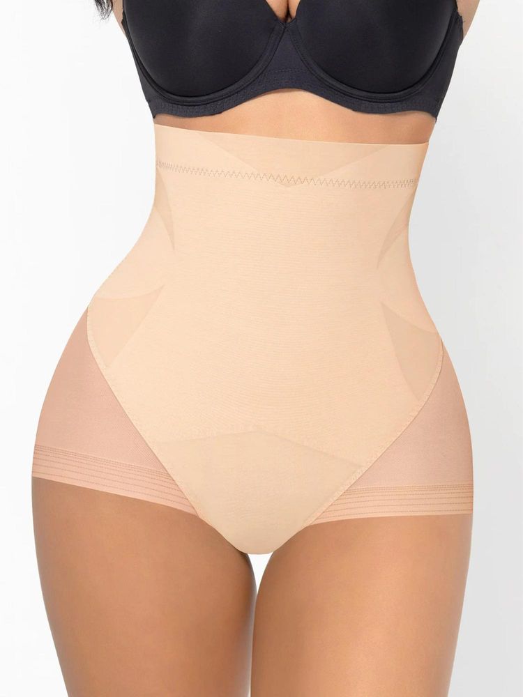 Shop The Edit Triple-Layer Tummy Compression Brief Shapewear Beige-picture-23
