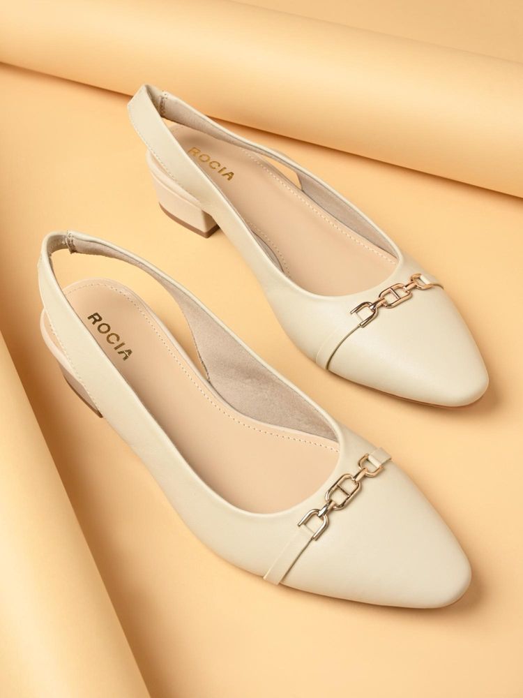 ROCIA Ivory Women Classic Buckled Sling Back Sandal Heels-image-17