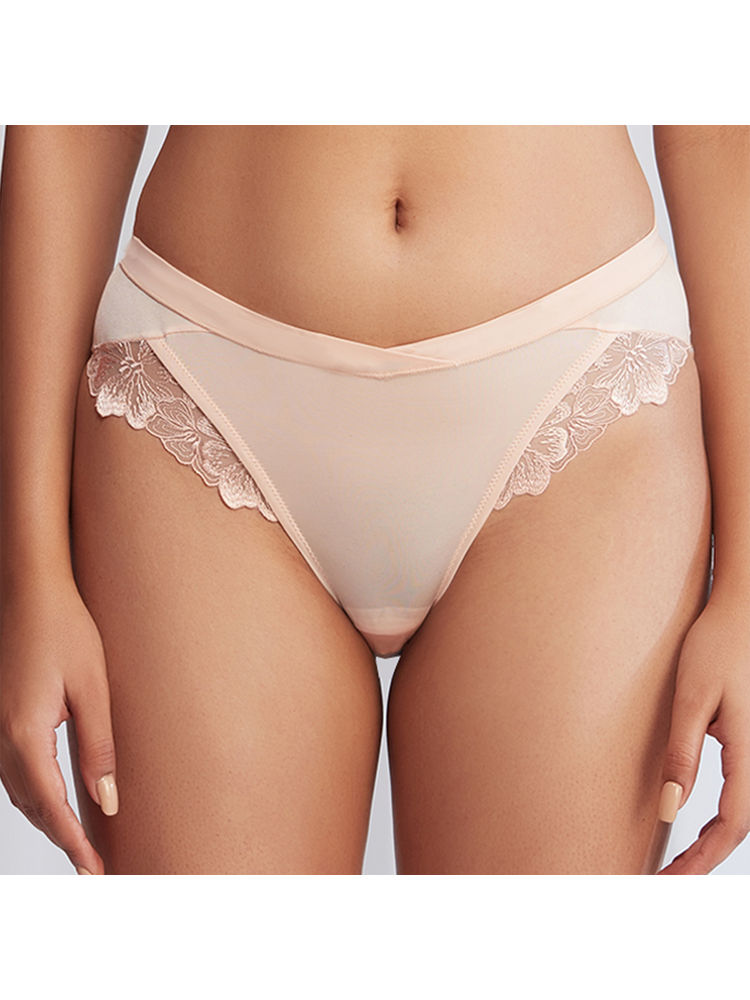 Nykd by Nykaa V Cut Lace Hipster Panty - Nyp343 Peach-picture-18
