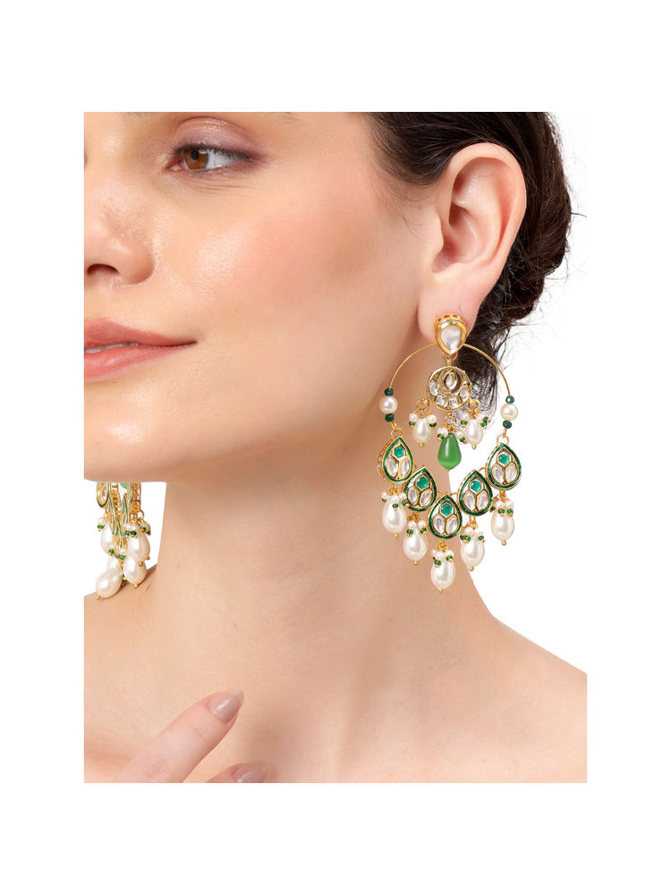 AARSEE OFFICIAL Multi-Color Petal Chandbali Earrings-image-42