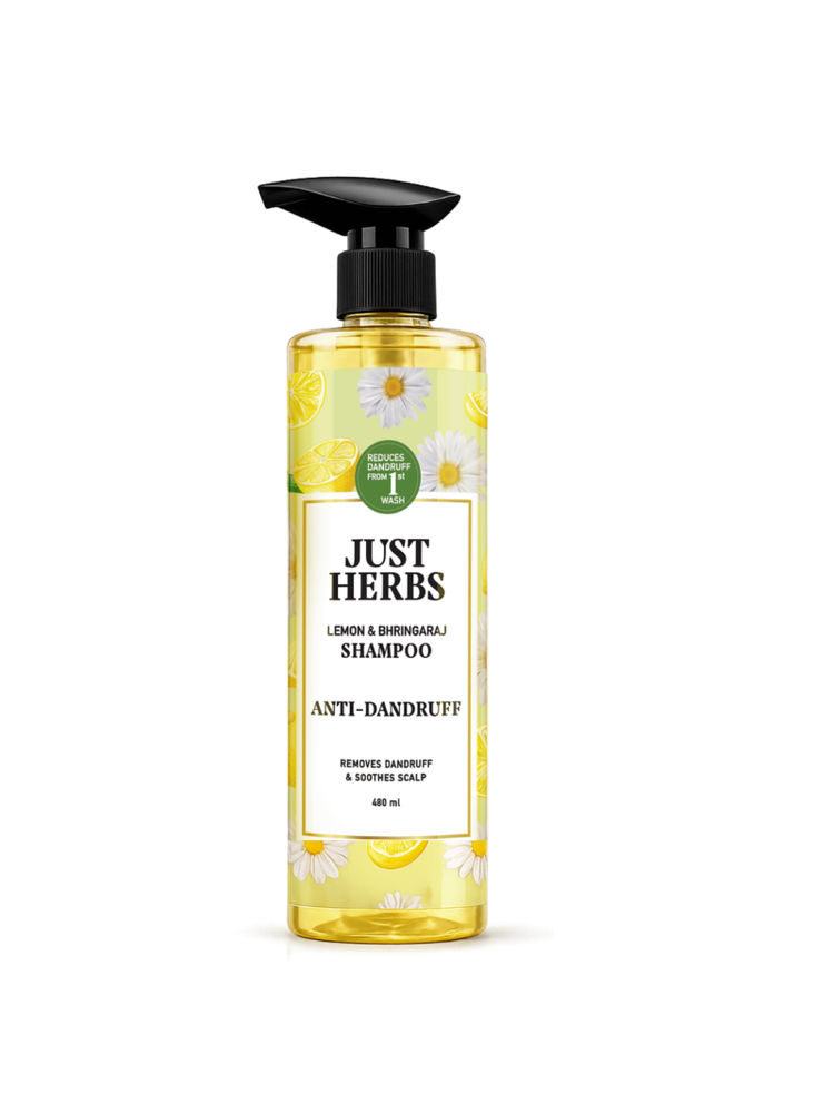 Just Herbs Lemon & Bhringaraj Anti-Dandruff Herbal Shampoo-picture-18