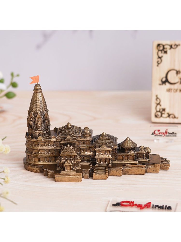 eCraftIndia Golden Ram Mandir Ayodhya Model Authentic Designer Temple Gold-picture-17
