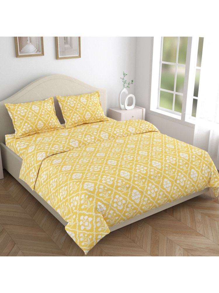 Haus & Kinder Marigold Majesty 186 Tc Cotton 100% Printed Flat Double Bedsheet-picture-31