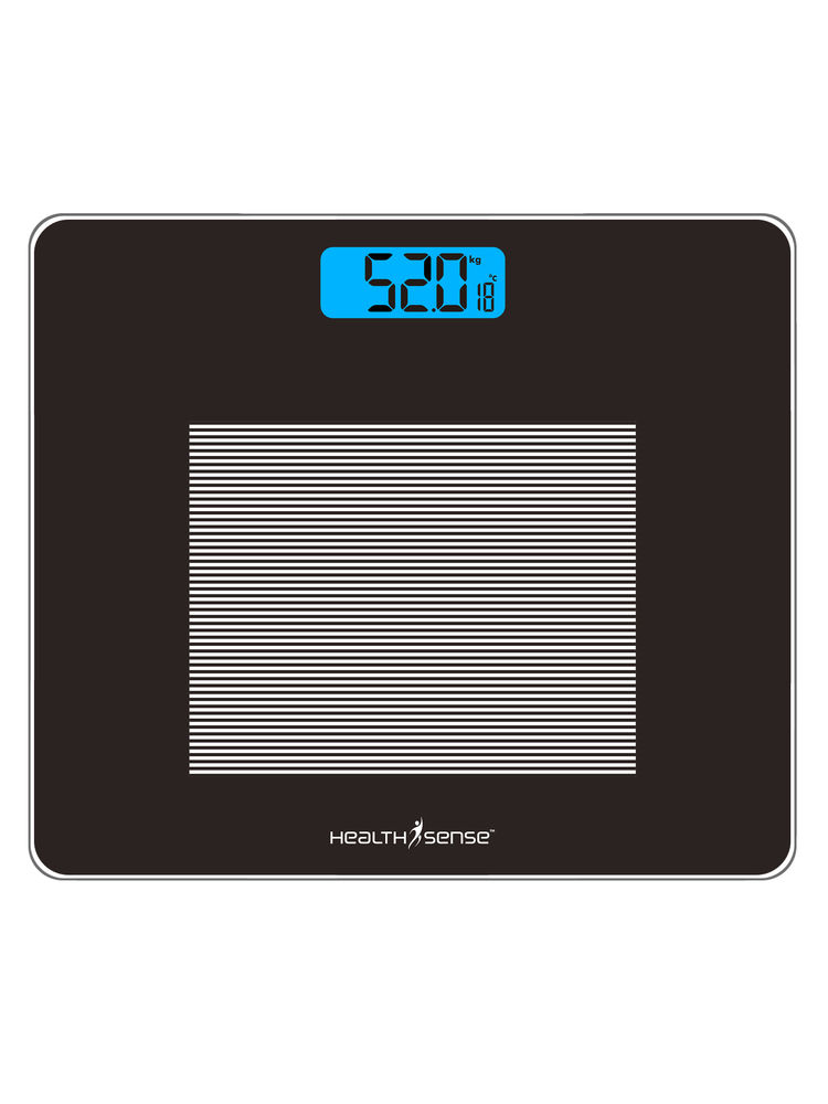 HealthSense Dura-Glass Black Personal Scale (PS115)