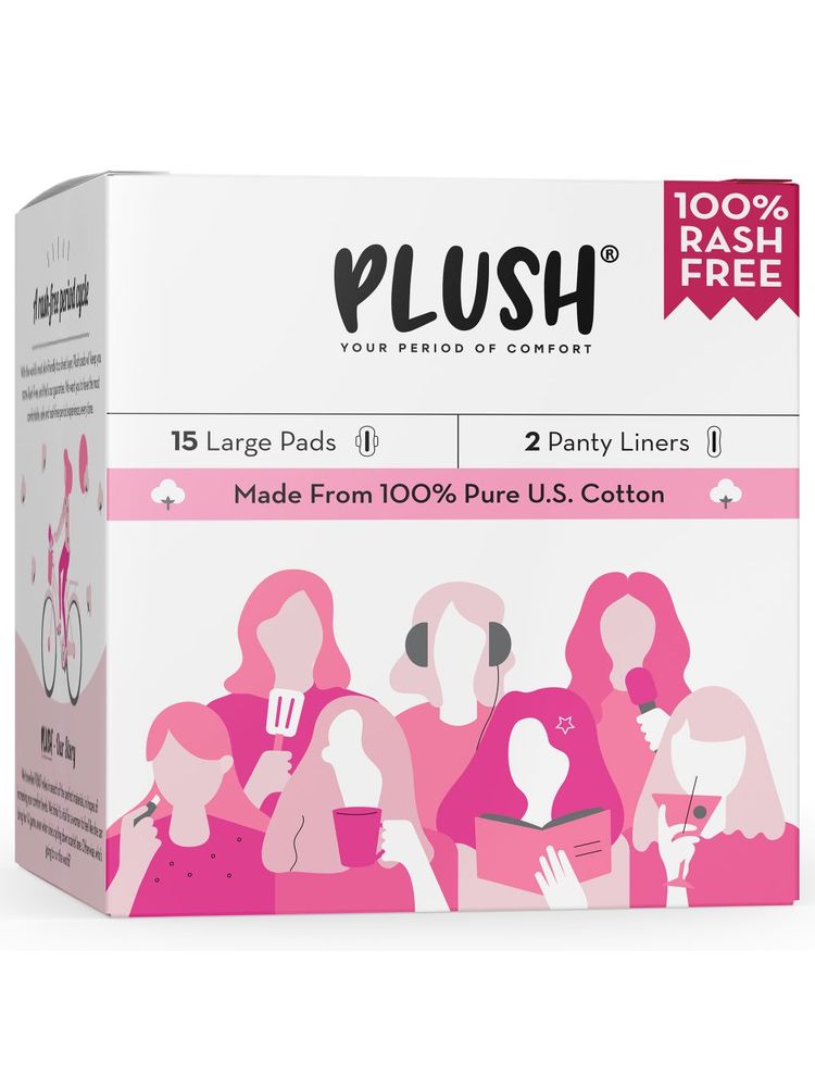 Plush Sanitary Pads 100% Cotton rash-free 15XL + 2 free Liners-picture-21