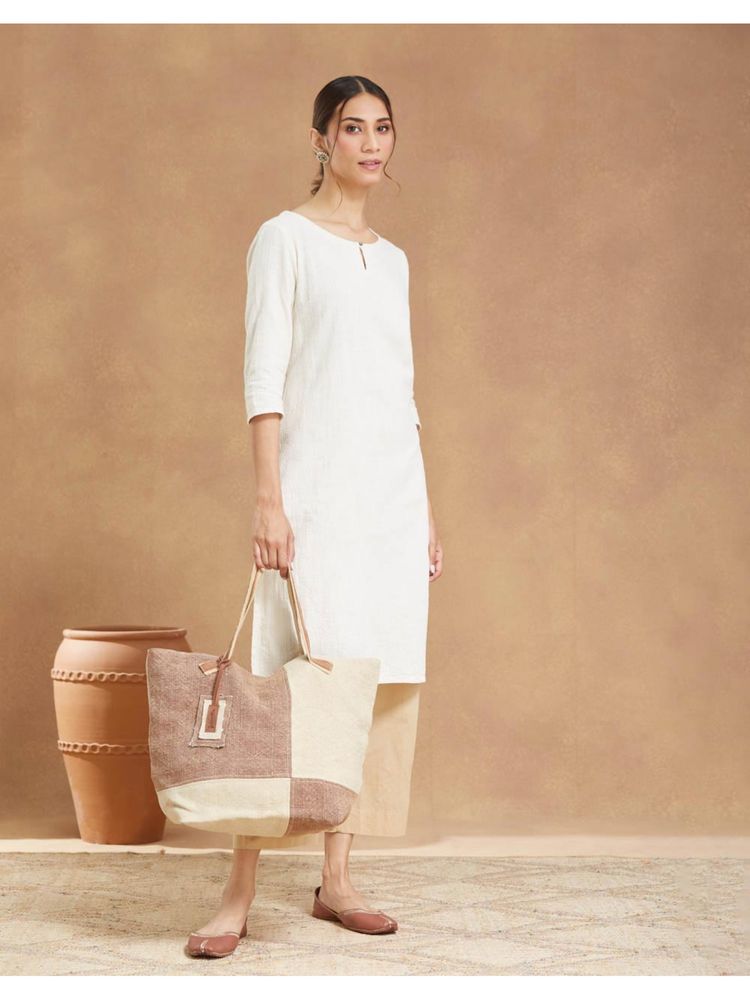 Fabindia Brown Jute Tote Bag-image-35