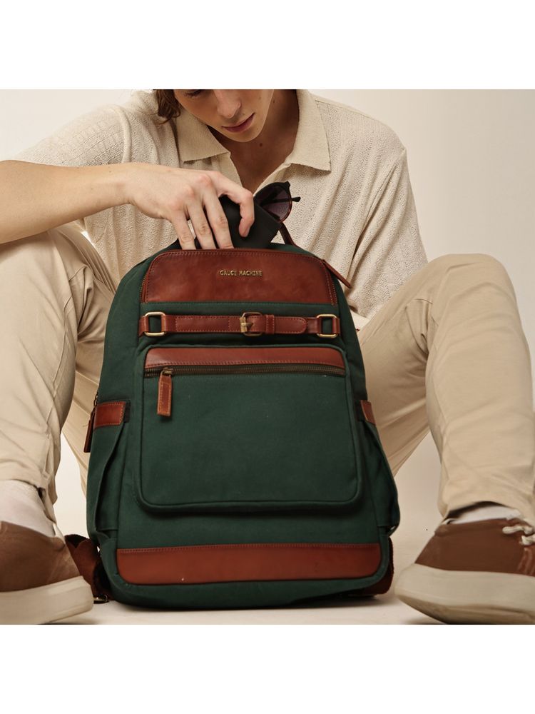 Gauge Machine Unisex Green 16 Inch Backpack-picture-19