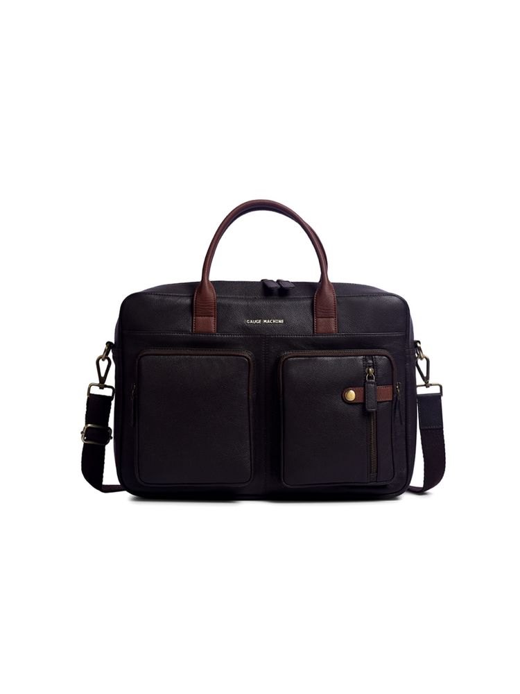 Gauge Machine Unisex Brown 16 Inch Laptop Bag with Detachable Strap-picture-30