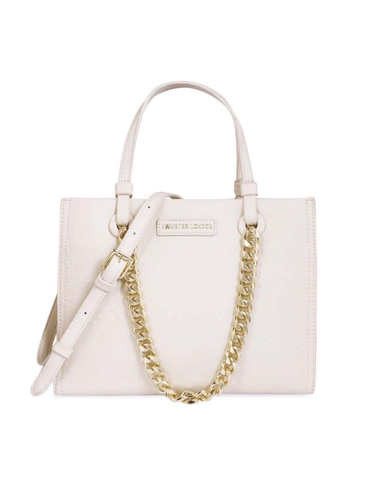 Hamster London Pastel Promise Handbag with Detachable Strap- White (M)-image-12