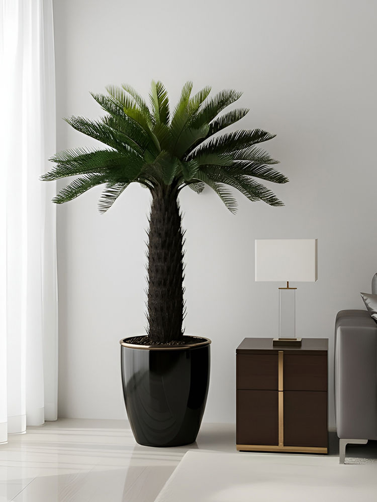 Aarvi Decor Green Cycas Palm Artificial Plant Big Size For Home Decor Without Pot-image-49