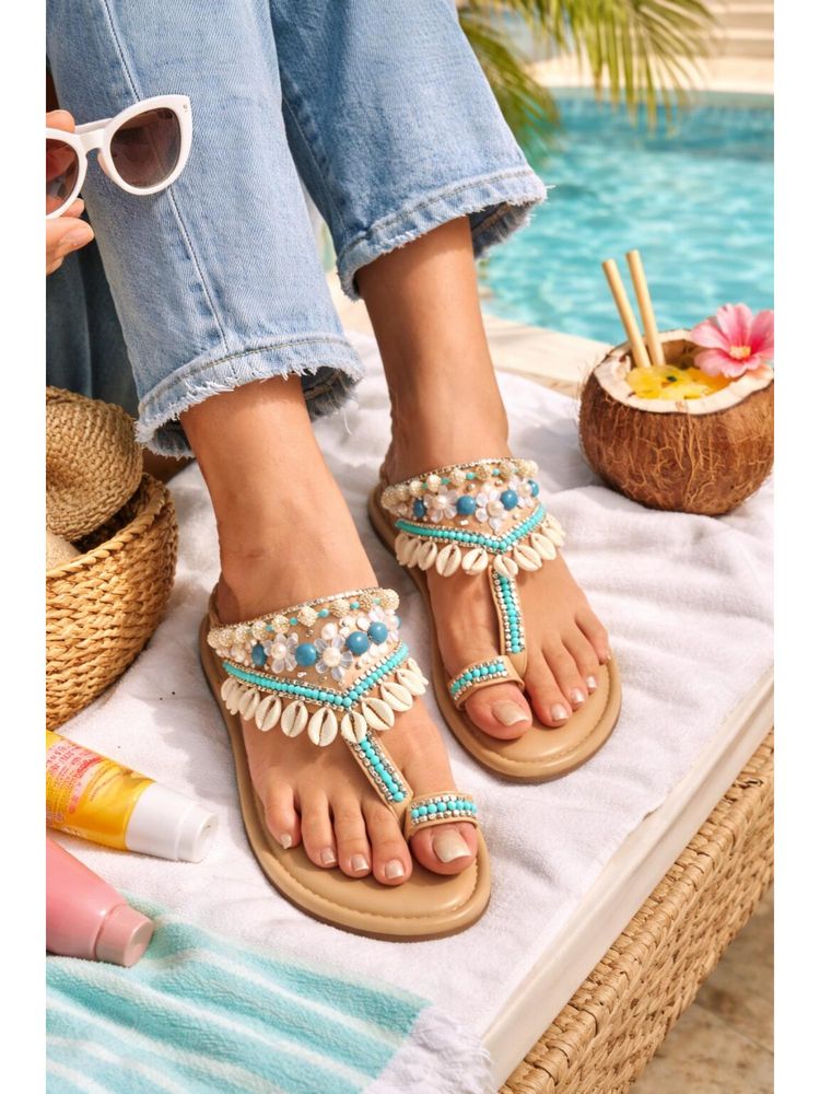Sandal Stories Seashell Cushioned Kolhapuri Flats-image-36