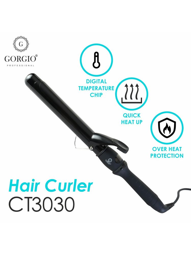 Gorgio Professional Premium Hair Curling Tong wand (CT3030 )