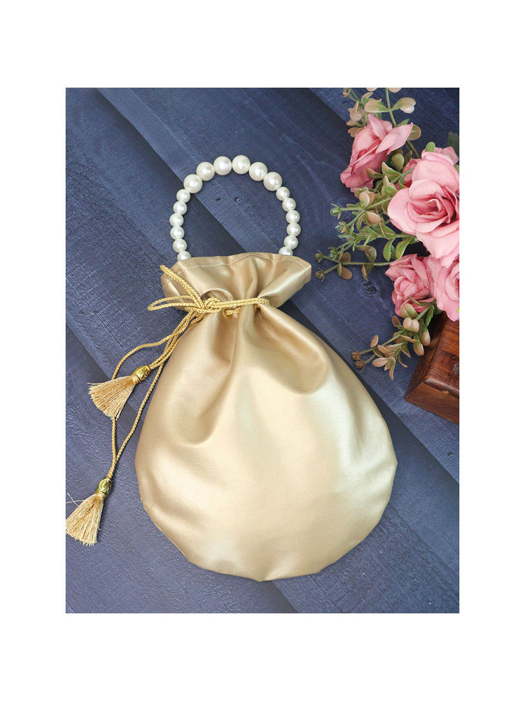 Soho Boho Studio Matte Gold Potli Bag-picture-31
