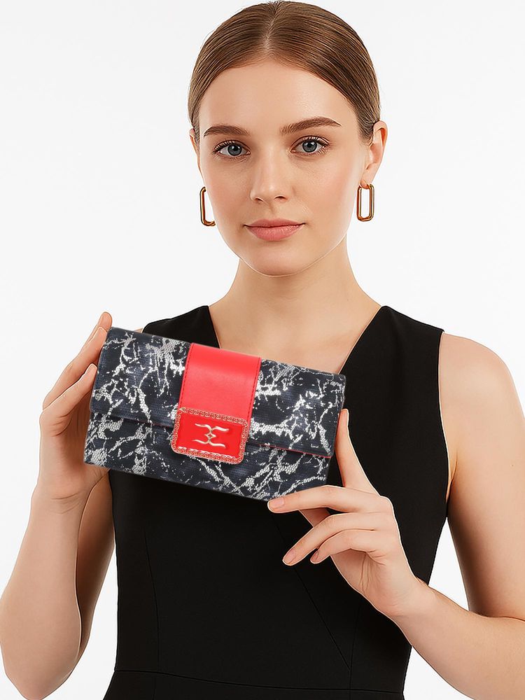ESBEDA Women Black Marble Luxe Textured Wallet (S)-picture-31