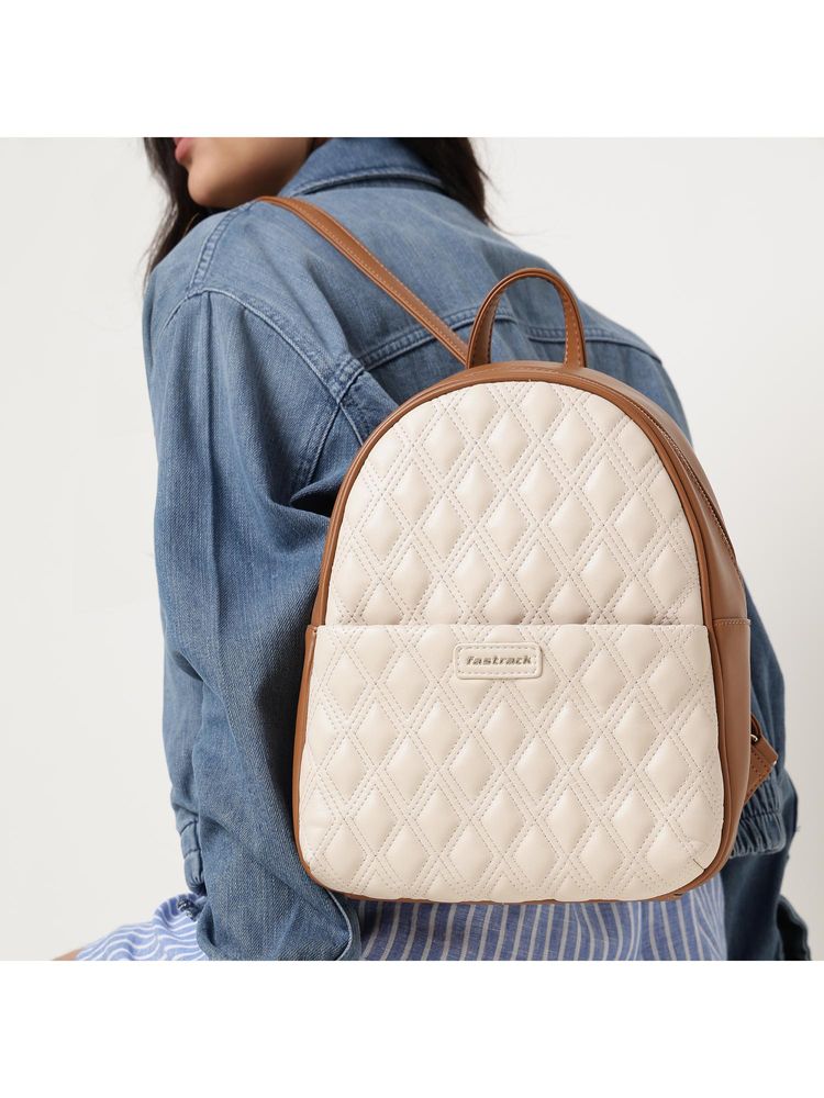fastrack accessories Fastrack Quilt Pop Backpack - Beige & Tan-picture-15