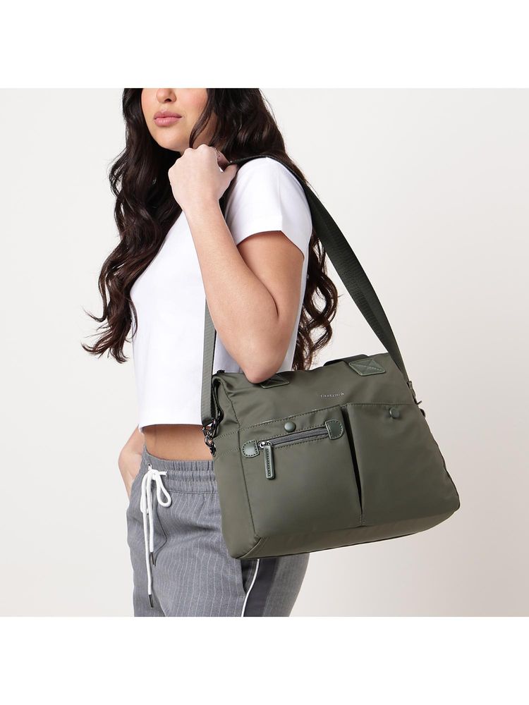 Fastrack Olive Edge Nylon Satchel Bag With Detachable Strap-image-26