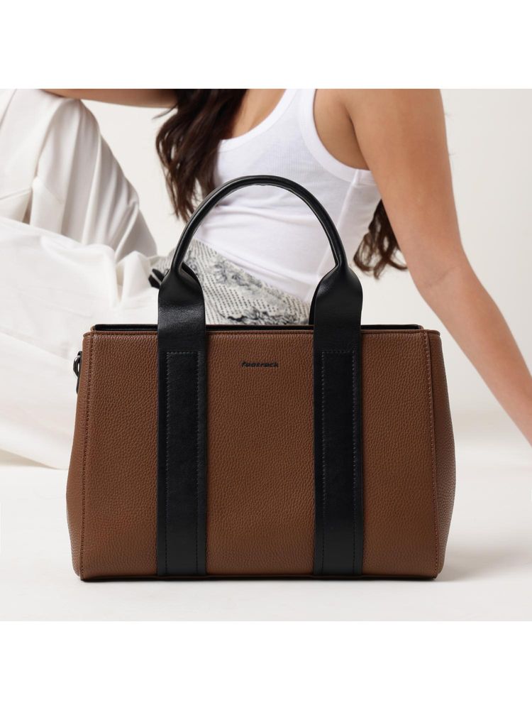 Fastrack Midnight Mocha Satchel Bag With Detachable Strap-image-40