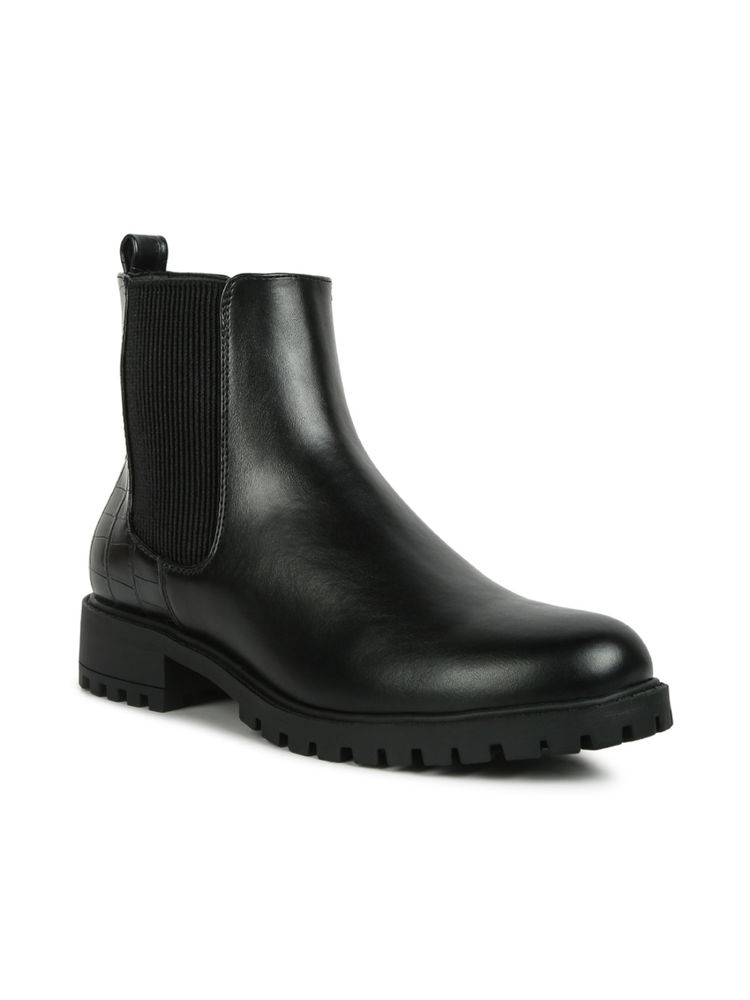 London Rag Croc Black Chelsea Boots-image-20