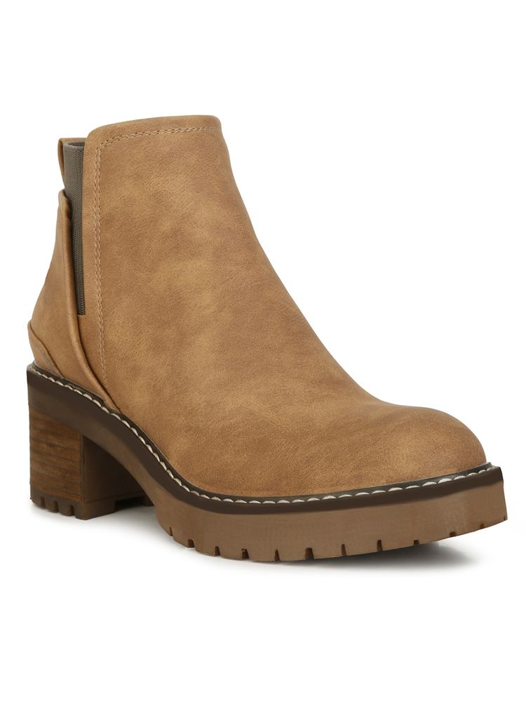 London Rag Brown Chunky Heel Ankle Boots-picture-17