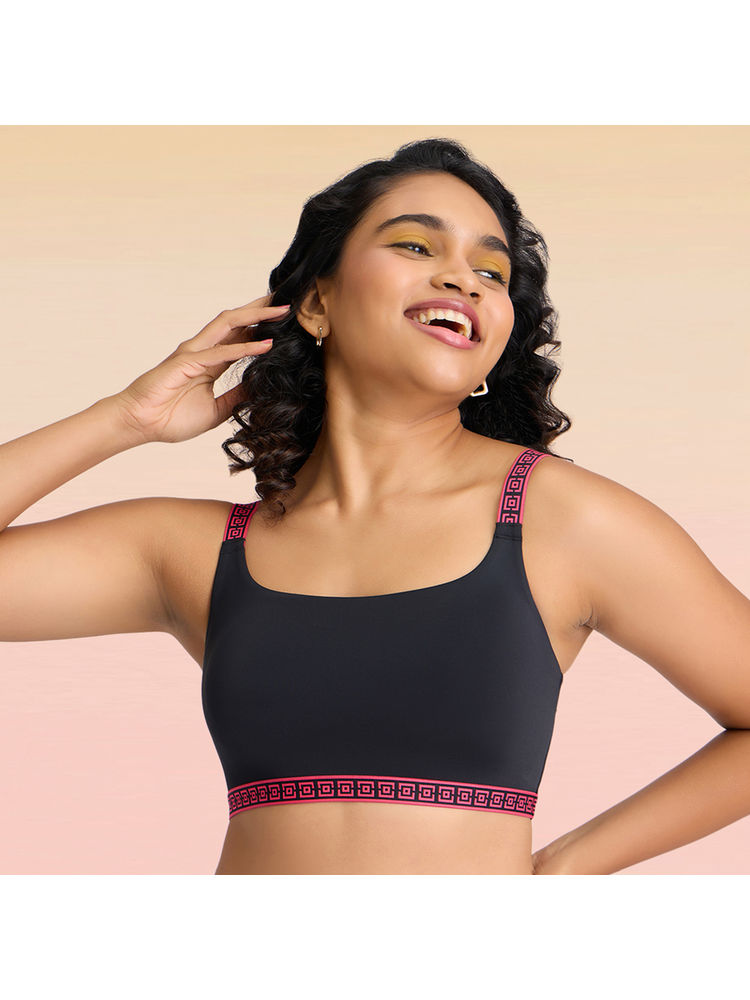 Lola and Mae Varsity Edit Sports Bra - Black LMB1021