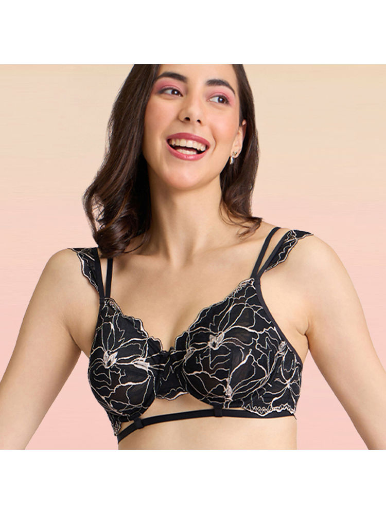 Lola and Mae The Parisian Cut Contour Wired Lacy Bra - Black LMB1026-picture-28