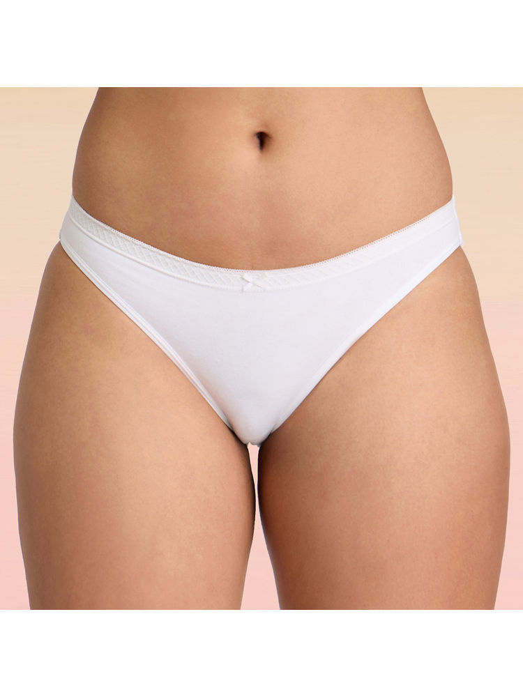 lola and mae C.O.A.T Pack of 1 Bikini Panty With Trim Lace-White LMP1007-picture-13