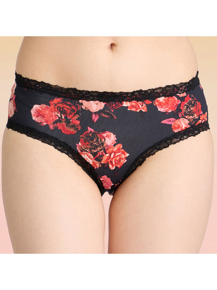 lola and mae C.O.A.T Pack of 1 Printed Microfiber Hipster Panty-Rose LMP1030-picture-20