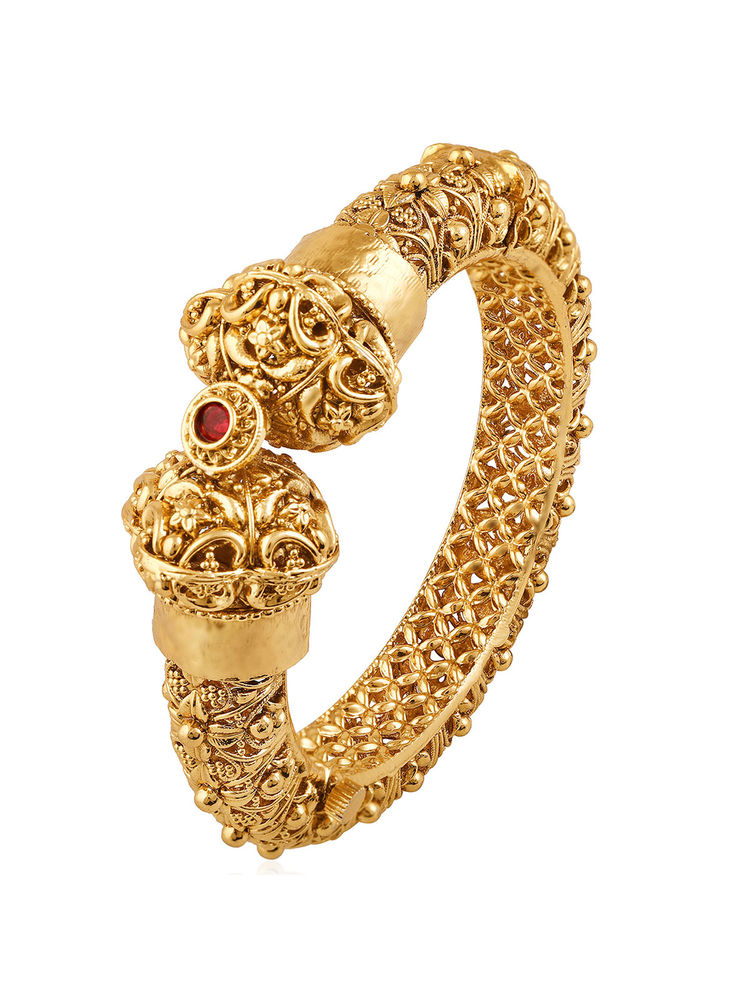 Peora Gold Plated Thick Bangle Kada (2.6)-picture-12