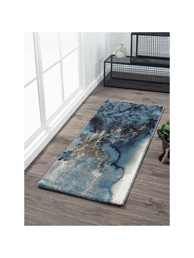 OBSESSIONS Blue Abstract Bedside Runner-image-29