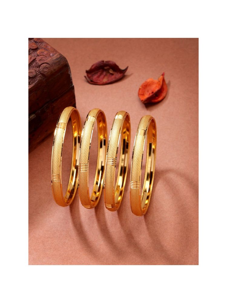 NVR Womens Pack of 4 Gold-Plated Traditional Bangles-picture-10