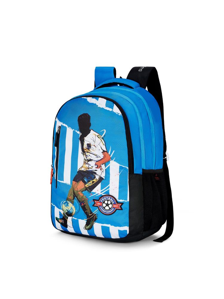 Nasher Miles Blue Football Club Backpack with 3 Compartment and Rain Cover-picture-22