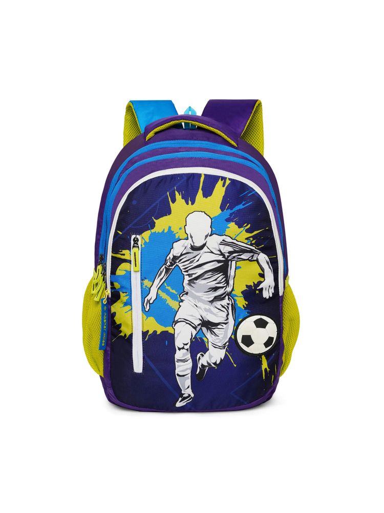 Nasher Miles Navy Blue Football Dribble Backpack with 3 Compartment and Rain Cover-picture-10