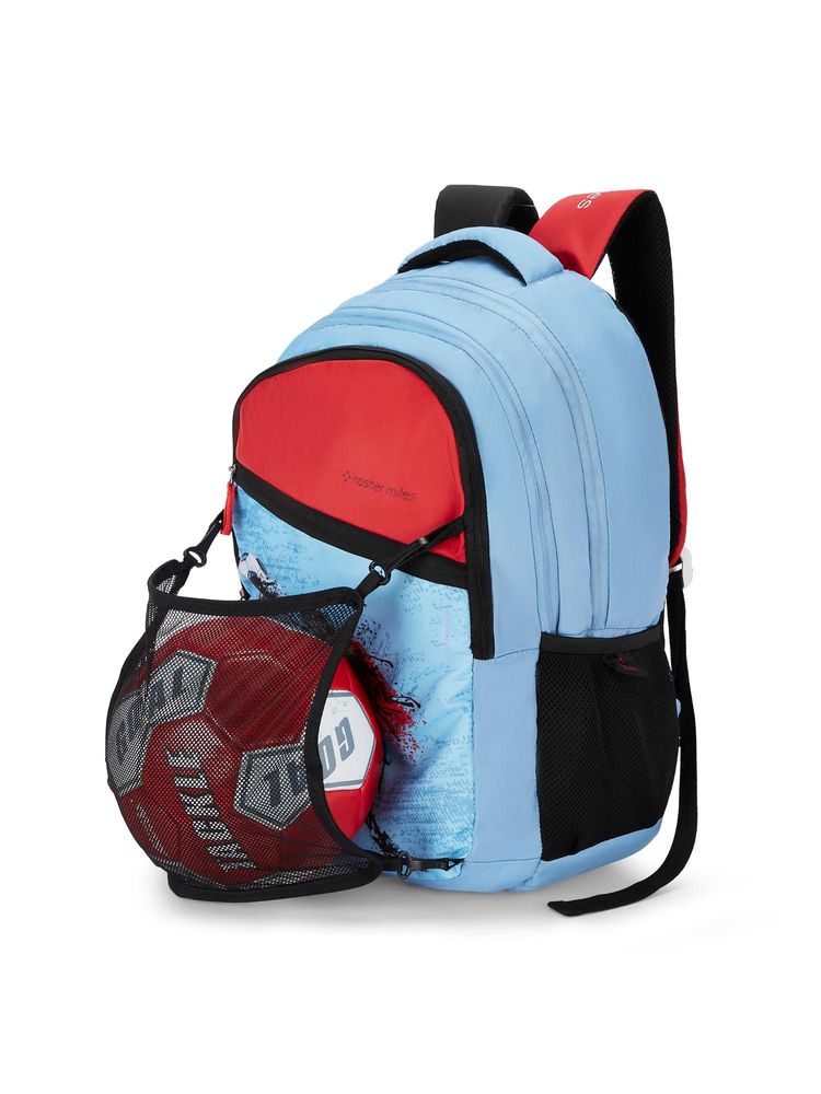 Nasher Miles Football Strike Sky Blue Backpack-picture-28