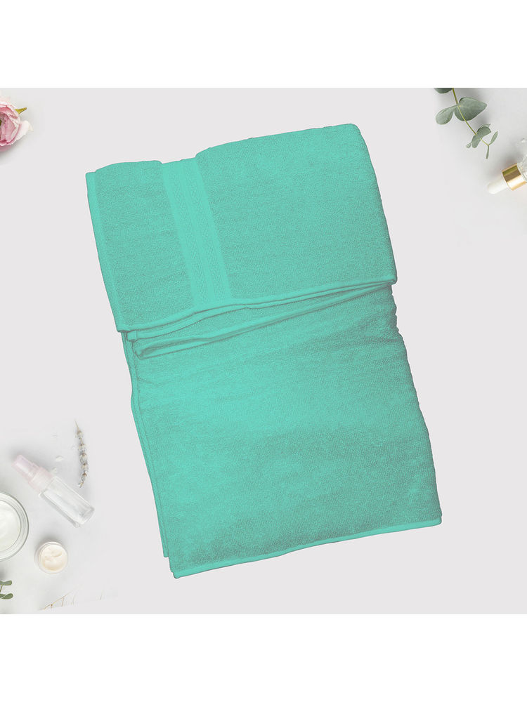Layers Cotton Plus Water Green Solid Bath Towel (L)-picture-26