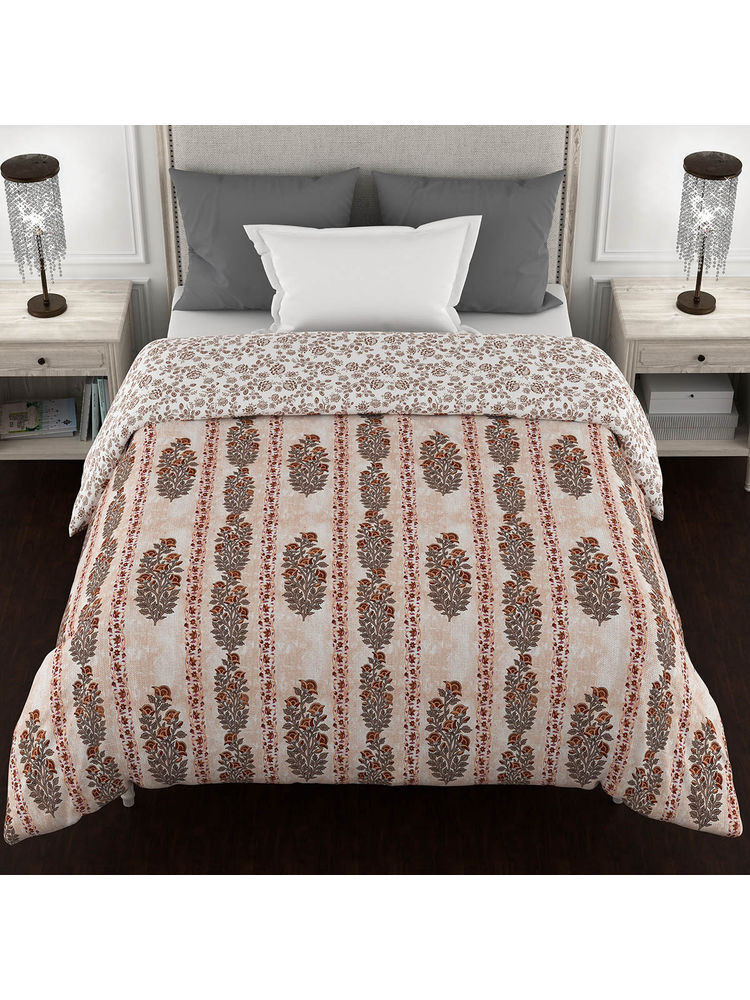 Bella Casa Single Ac Quilt Reversible 150 Gsm Brown - Kalamkari Collection-image-49