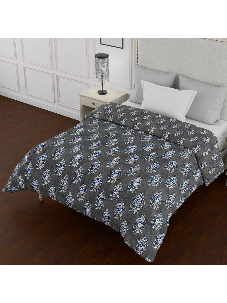 Bella Casa Single Ac Quilt Reversible 150 Gsm Grey - Kalamkari Collection-image-34