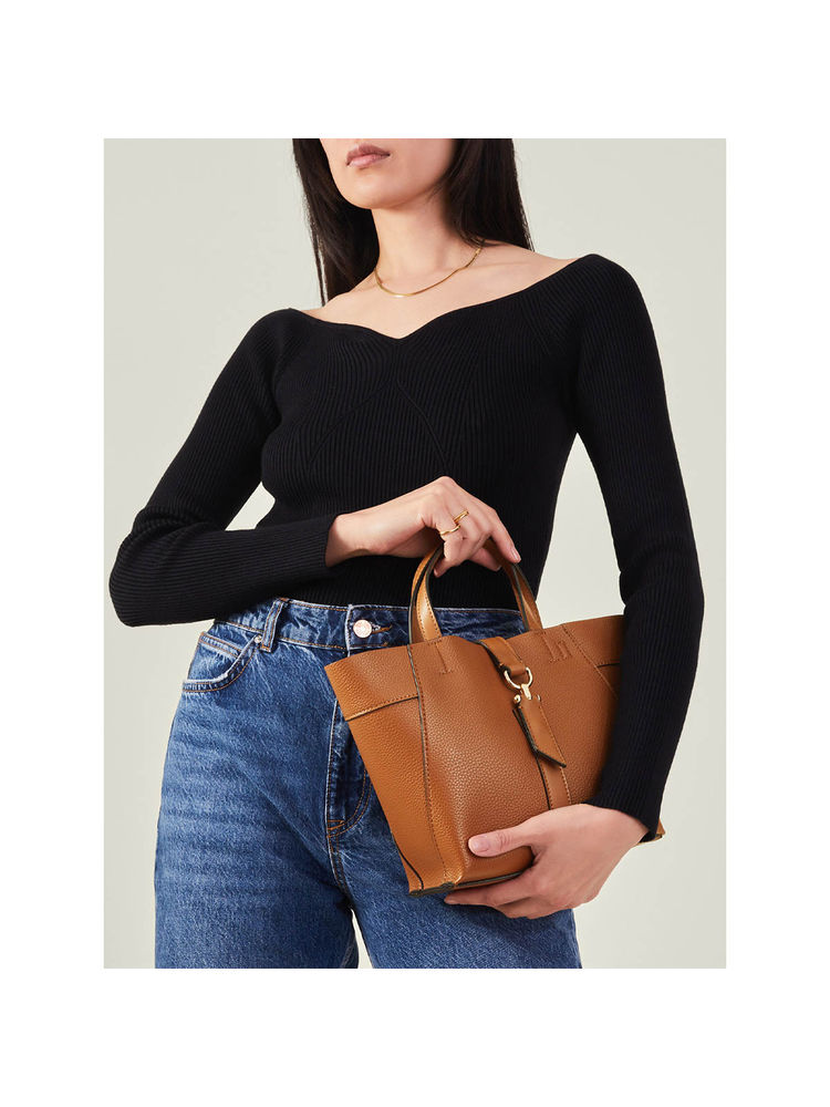 Accessorize London Women's Brown Handbag with Detachable Strap Bag with Detachable Strap-picture-21