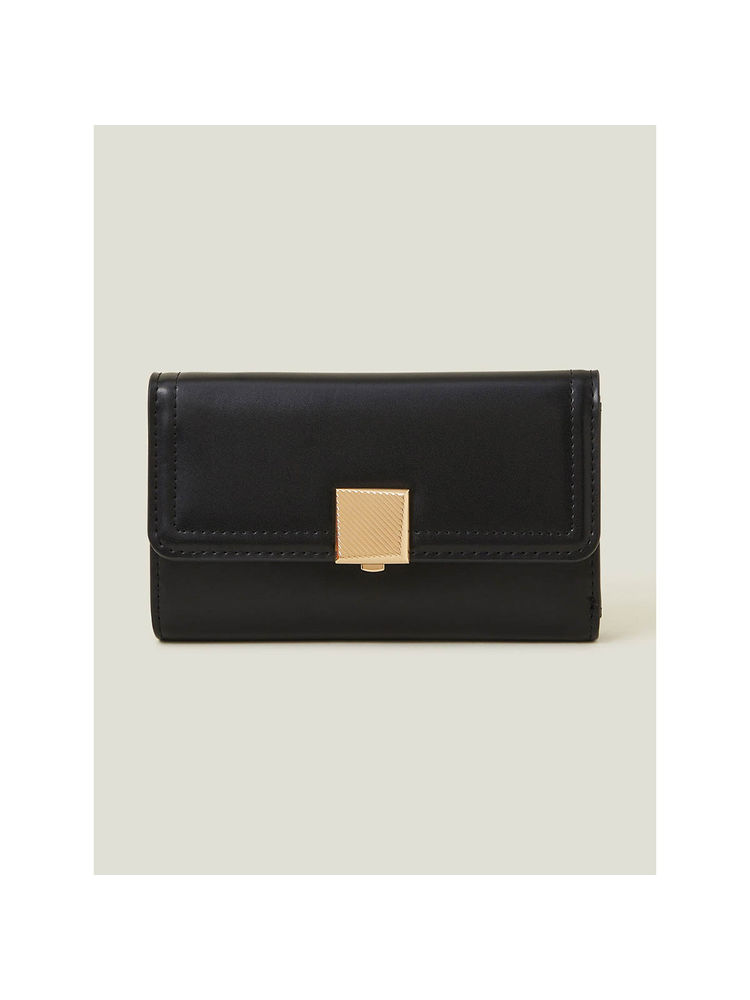 Accessorize London Women's Black Square Push-Lock Wallet-picture-10