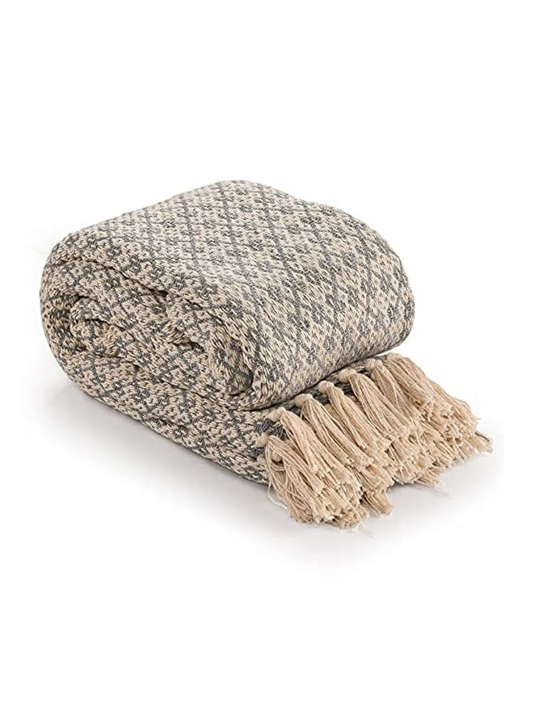 Sashaa World Soft Cotton Throw Blanket for Sofa Bed- Grey-image-47