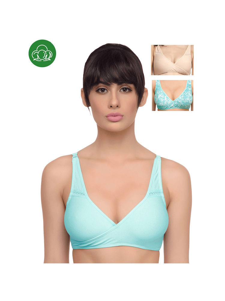 Inner Sense Organic Antimicrobial Sleeping/Feeding Bra Pack Of 3 - Multi-Color-picture-20