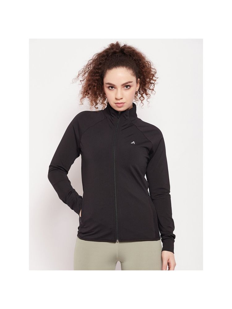 Athlisis Women Black Reflective Strip Training Or Gym Sporty Jacket-picture-22