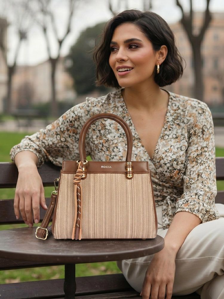 ROCIA By Regal Coffee Women Smart Day Handbag With Detachable Strap-picture-14