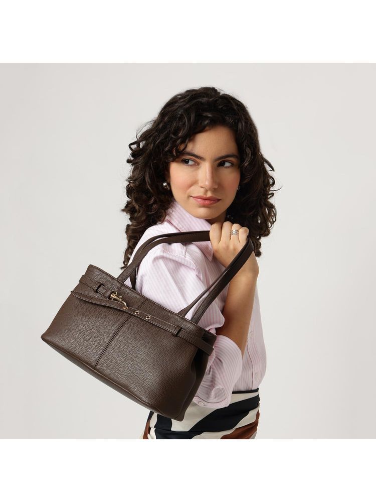 Fastrack Gilded Lock Handbag - Brown-image-1