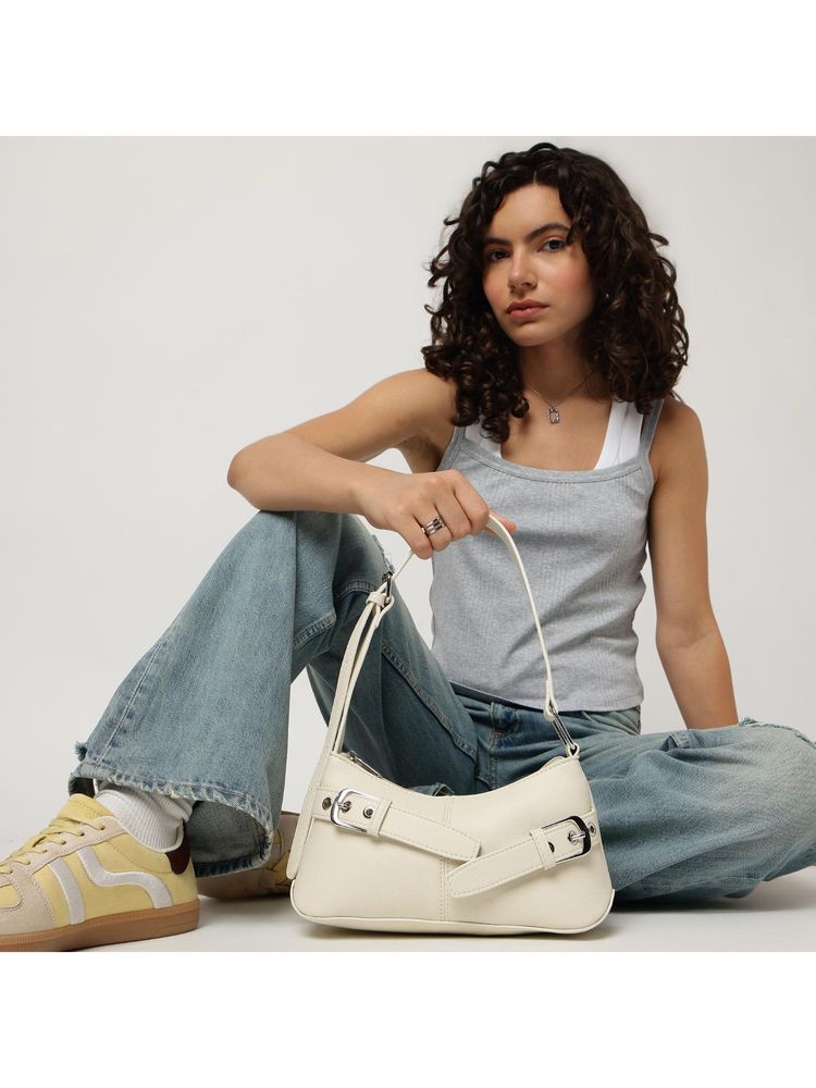 fastrack accessories Fastrack Buckle Up Handbag - Off White-picture-14