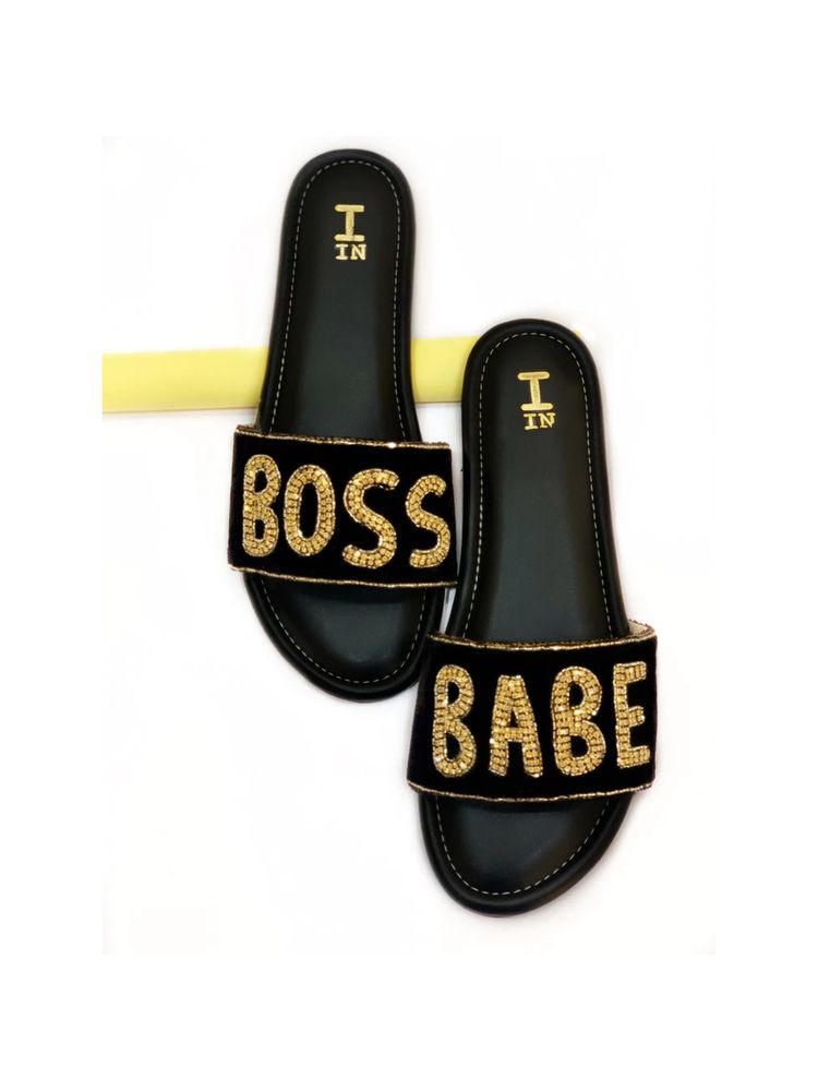 Toprico Boss Babe Beads Embellished Black Flats-picture-13